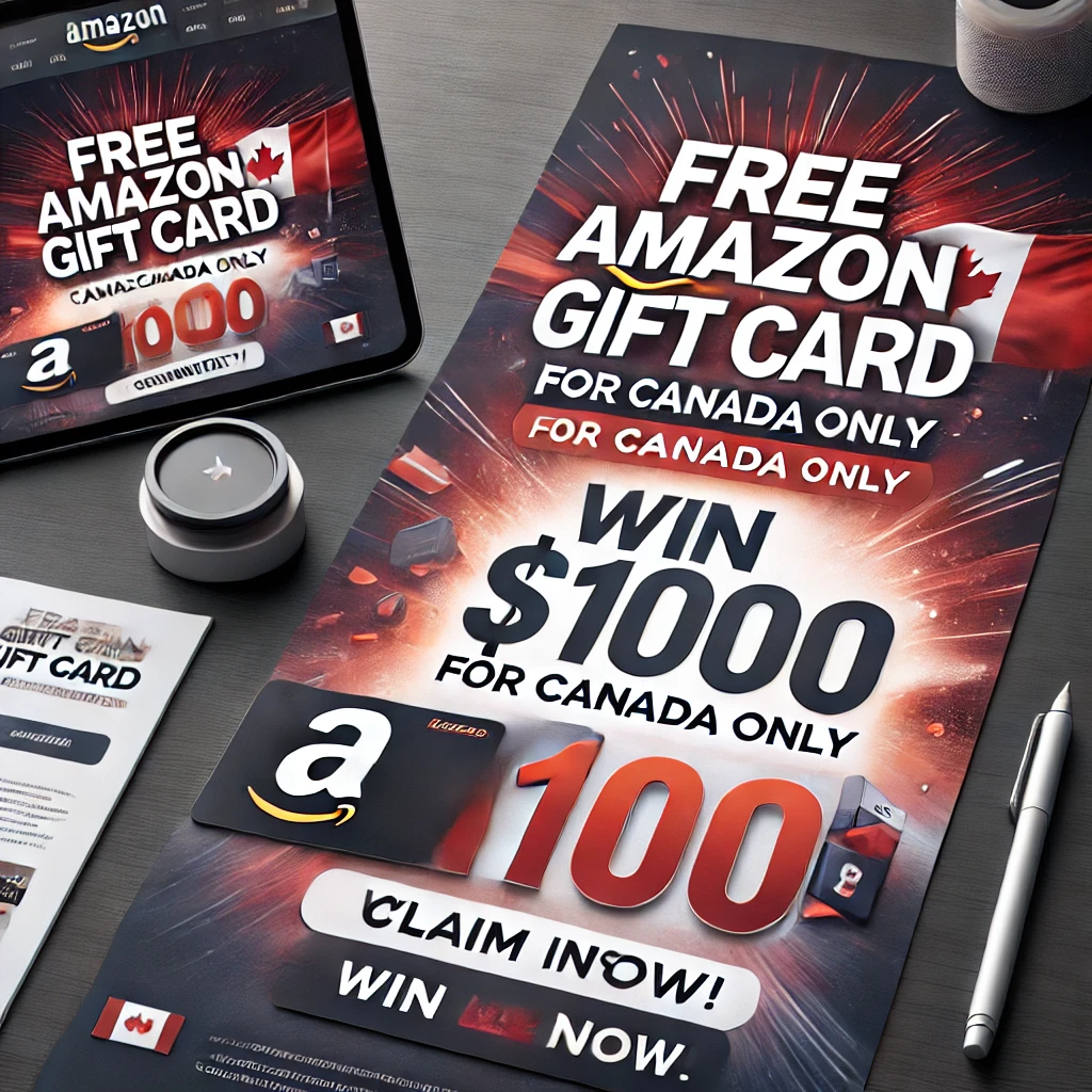 Canada exclusive $1000 Amazon gift card giveaway promotional image