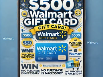 Walmart $500 gift card giveaway promotional image