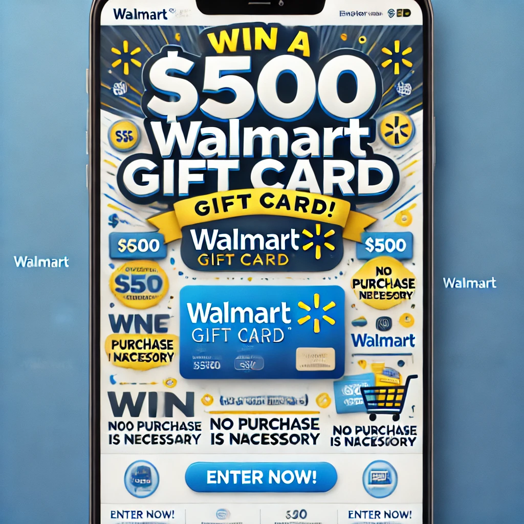 Walmart $500 gift card giveaway promotional image